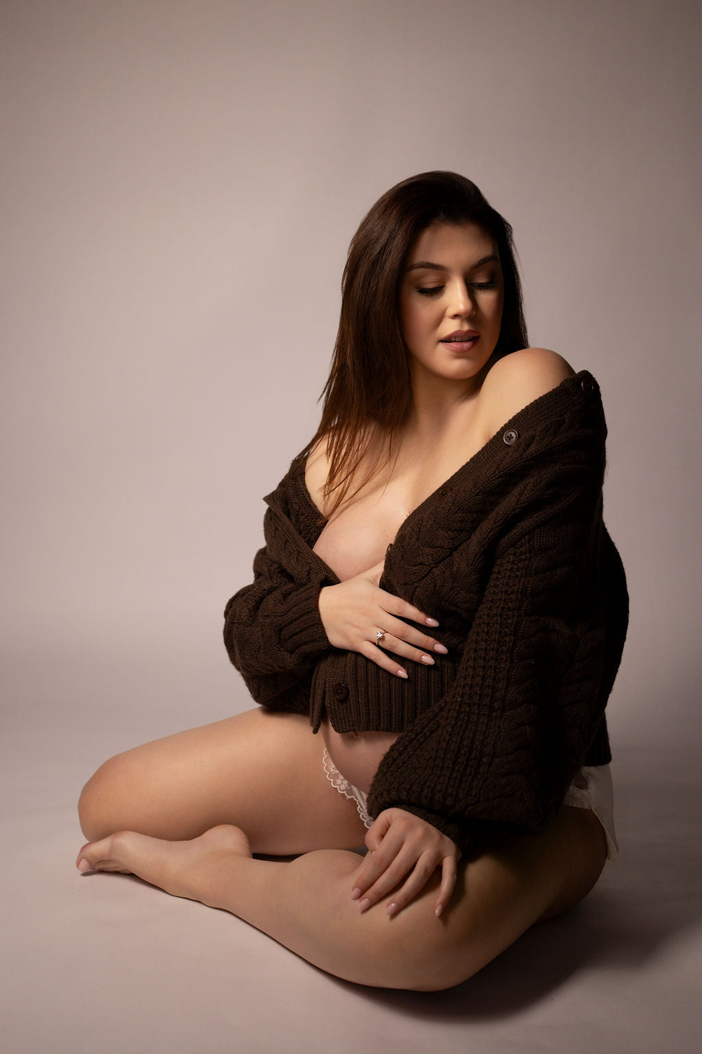 Tessa - Chocolate Knit Cardigan