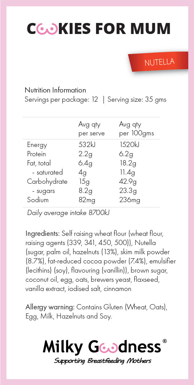 Nutella Lactation Cookies
