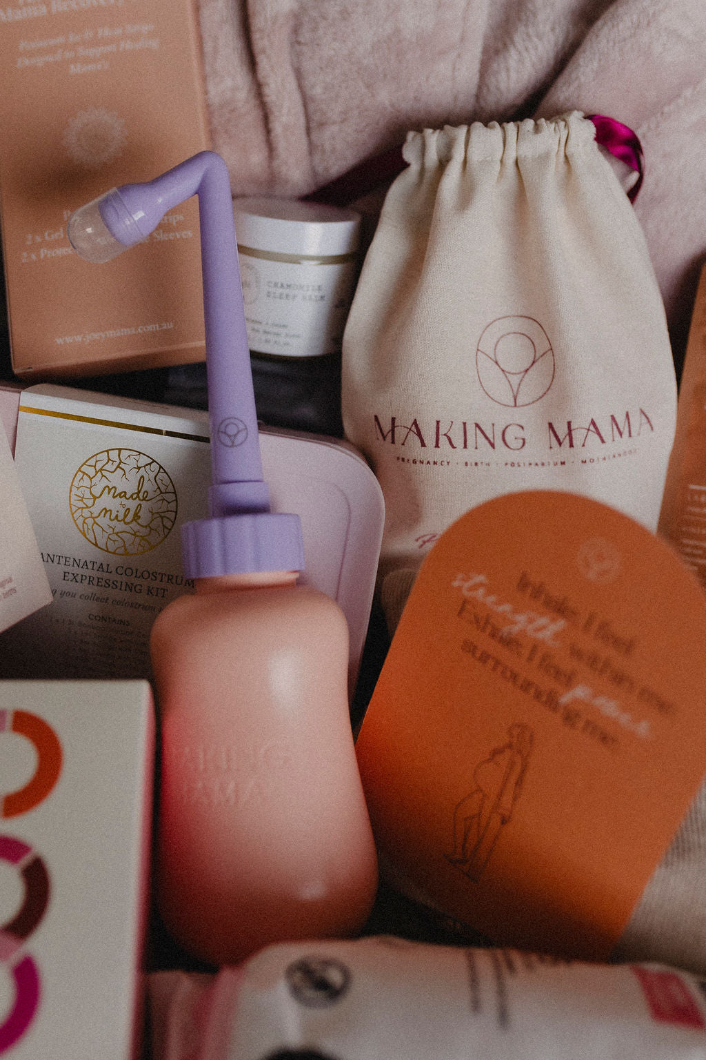 peri bottle seen in hospital bag, along with hospital essentials for birth and postpartum