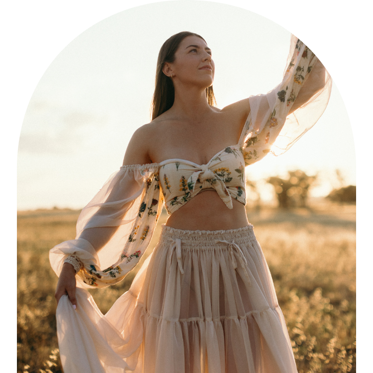 Flower Power - - Two Piece Gown - Reclamation