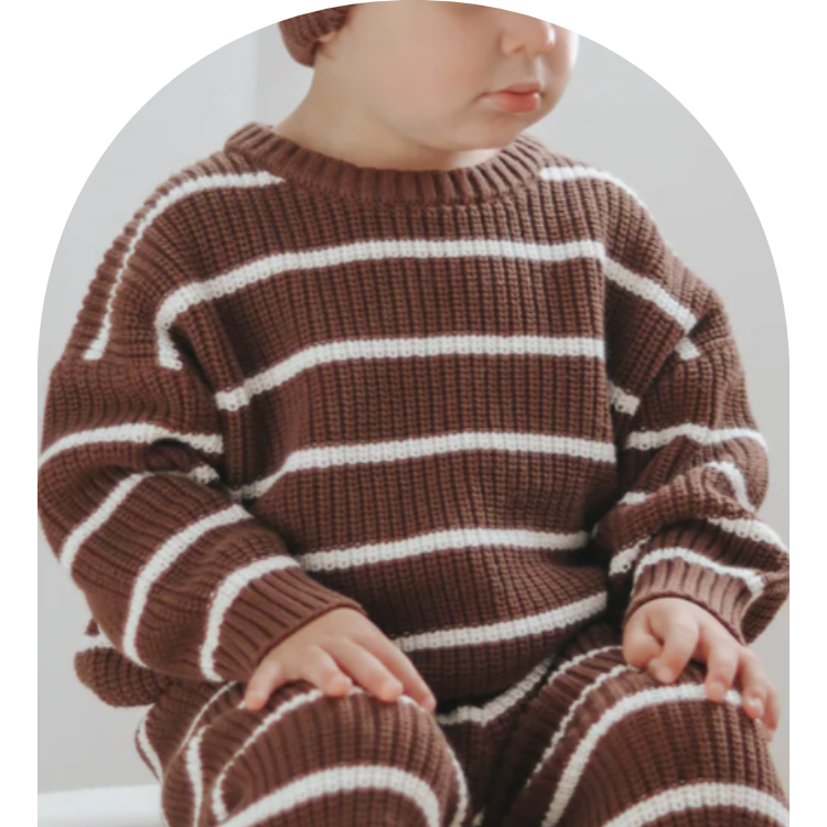 Chocolate Stripe Knit Jumper - Ziggy Lou - Size 2