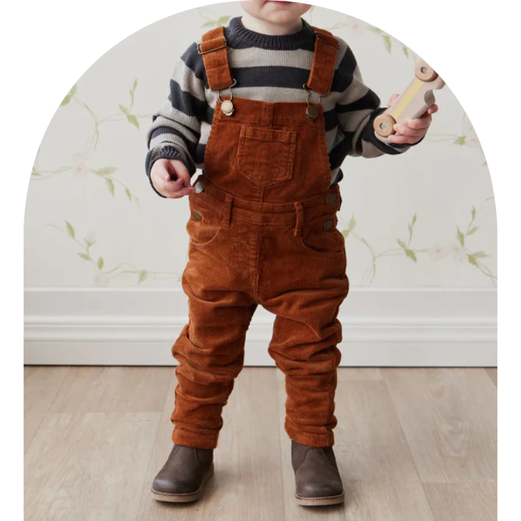 Jordie Cord Overalls - Cinnamon - Jamie Kay - Size 1