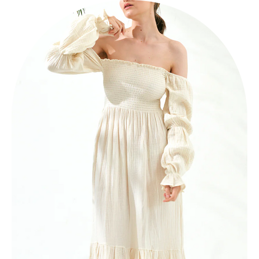 Yuki Cream Dress - Nothing Fits But