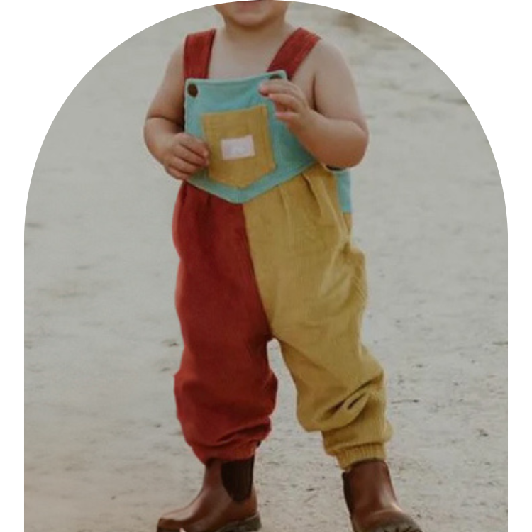 Let's Go Overalls - Orange Mustard - Size 2/3
