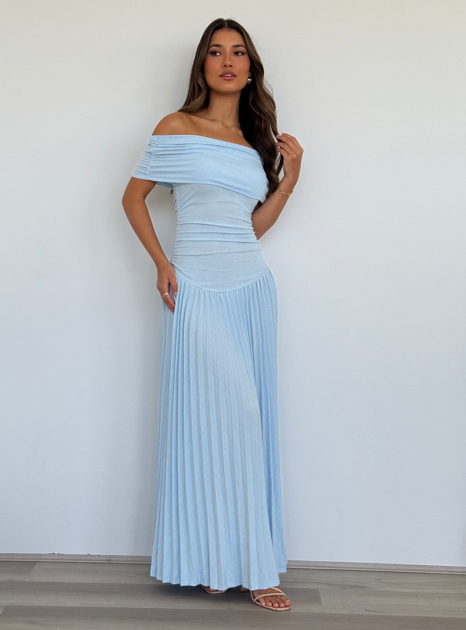 field of dreams dress in light blue lioness Lioness Field of Dreams Maxi Dress